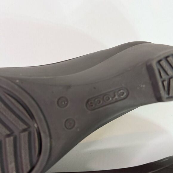 Dual Crocs Comfort Pump Womens 9 Black Lina Wedge Heel Slip On Closed Toe - Picture 11 of 11